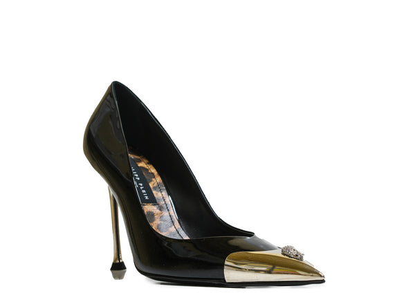 Philipp Plein Women's Black Silver Heel Pump WSD8 $590  FIXED PRICE