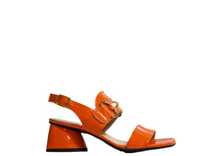 Bruglia Women’s Orange Patent Leather Chain Sandals 8622 30% OFF