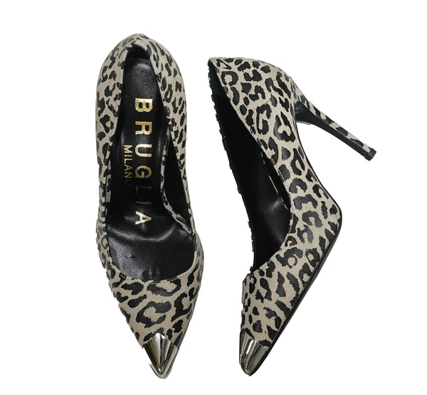 Bruglia Women’s Leopard Print Leather Pump 8976