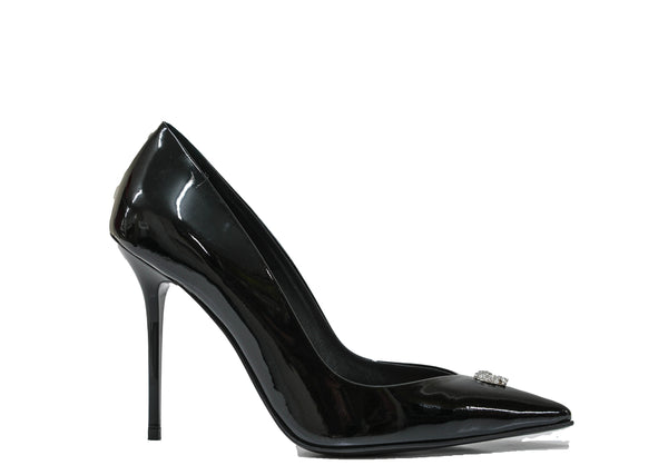 Philipp Plein Women's Black Skull Patent Pump WSD9