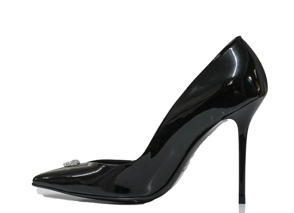 Philipp Plein Women's Black Skull Patent Pump WSD9