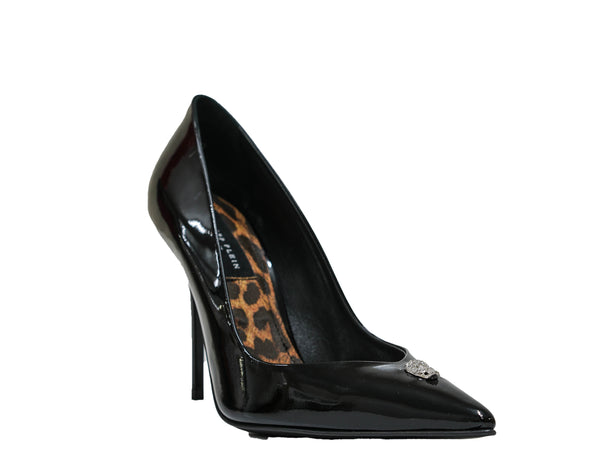 Philipp Plein Women's Black Skull Patent Pump WSD9