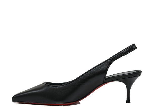 Christian Louboutin Women's Black Leather Slingback Kate55 30% OFF