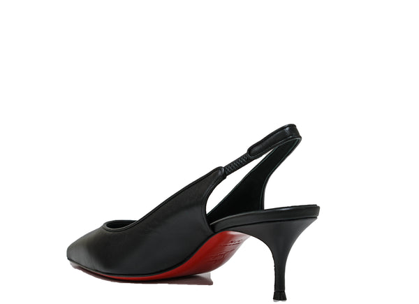 Christian Louboutin Women's Black Leather Slingback Kate55 30% OFF