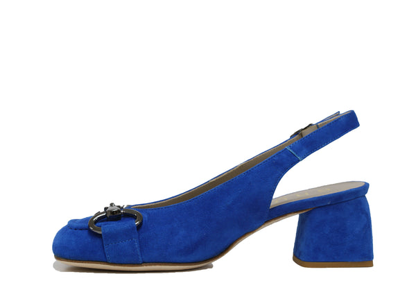 Bruglia Women’s Blue Suede Chain Slingback 8841 30% OFF