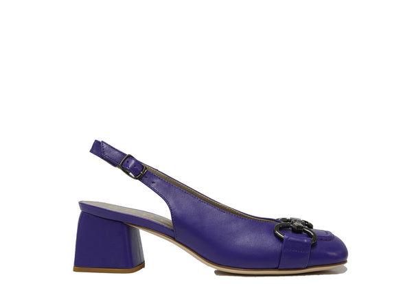 Bruglia Women’s Violet Leather Chain Slingback 8841 30% OFF