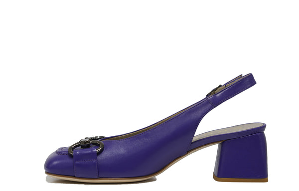 Bruglia Women’s Violet Leather Chain Slingback 8841 30% OFF