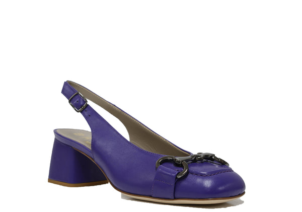 Bruglia Women’s Violet Leather Chain Slingback 8841 30% OFF