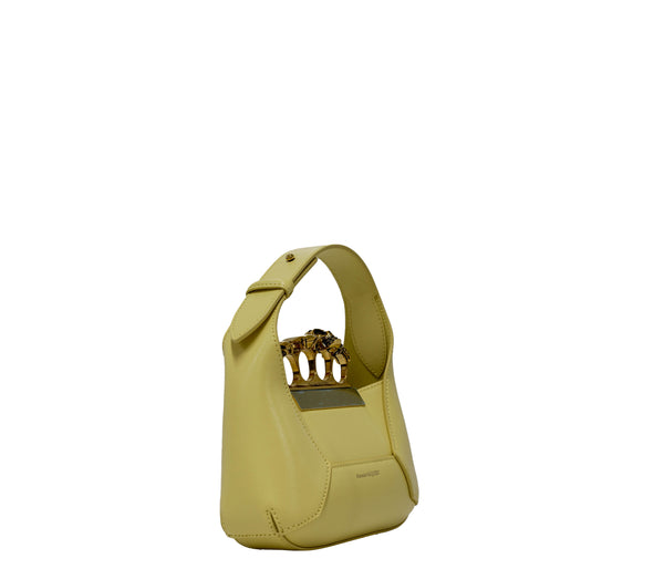 Alexander McQueen Soft Yellow Leather Mini Jewelled Hobo Bag 731136  30% OFF