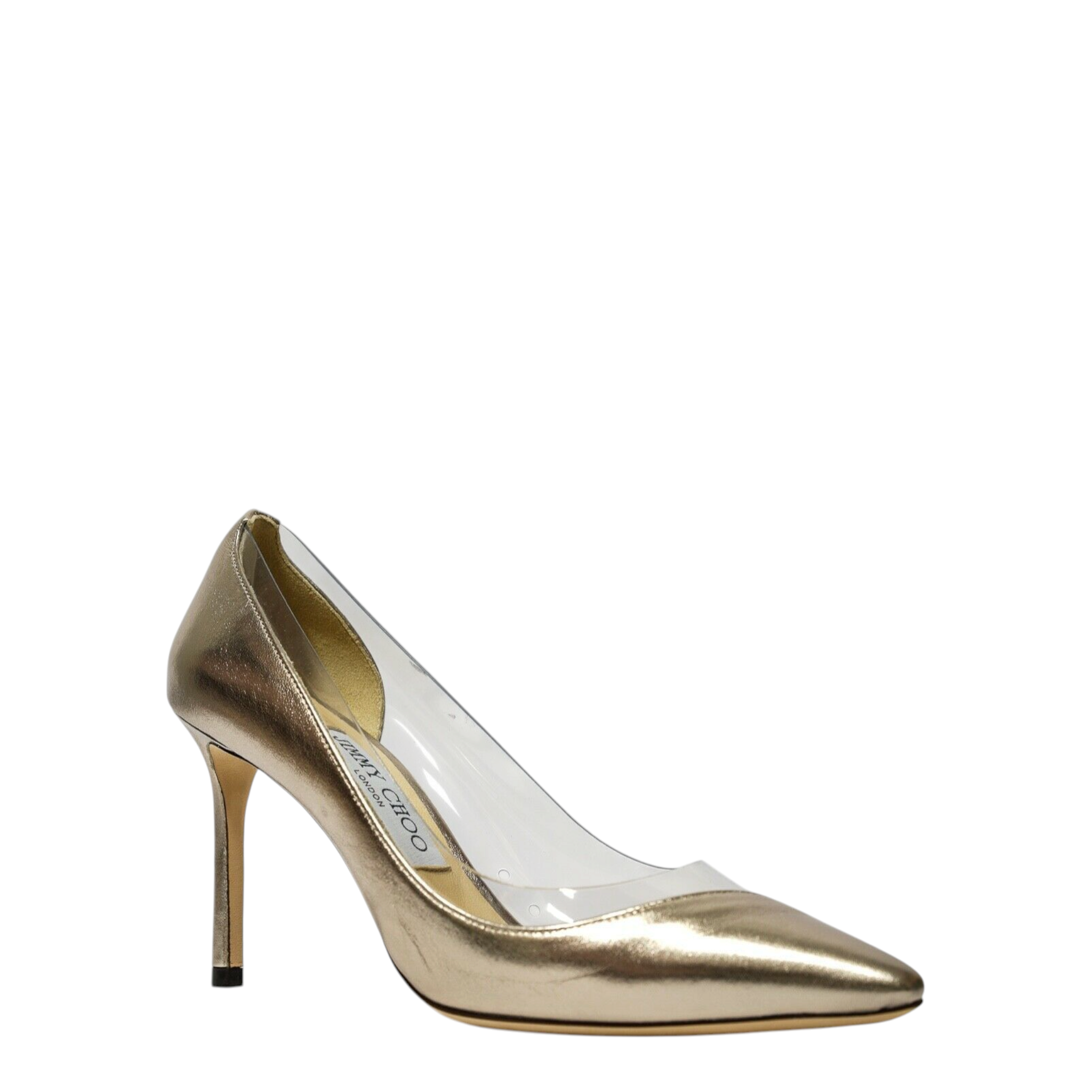 Jimmy Choo Women's Platinum & Clear Pump ROMY 85 50% OFF – Luisa
