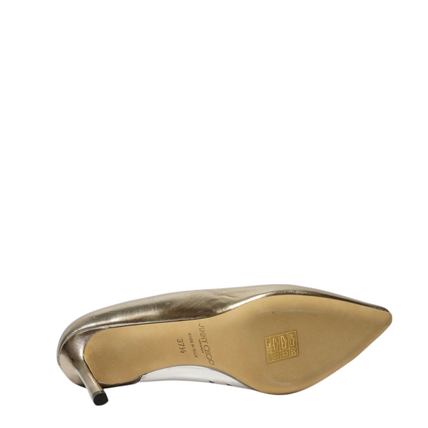 Jimmy Choo Women's Platinum & Clear Pump ROMY 85 60% OFF