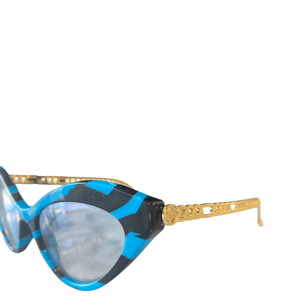 Gucci Cat Eye Blue Zebra Sunglasses