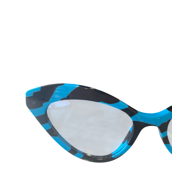 Gucci Cat Eye Blue Zebra Sunglasses