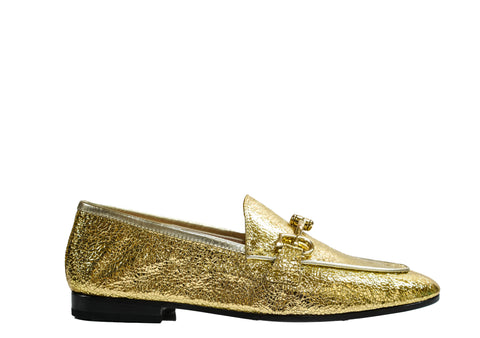 Fabi Women’s Gold Chain Leather Loafer FD7967C
