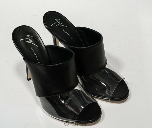 Giuseppe Zanotti Women's Black Leather & Transparent Sandal Alien