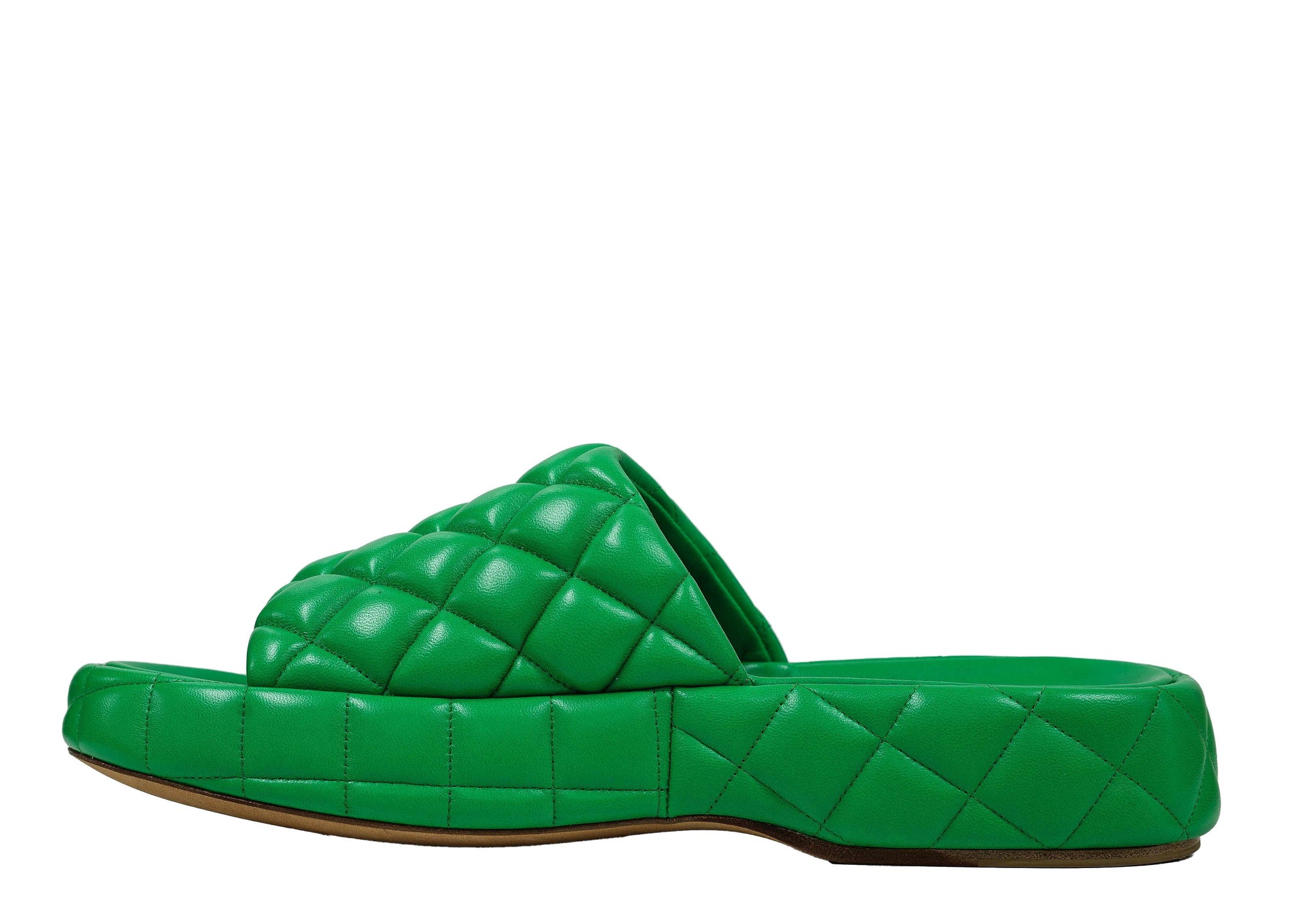 Bottega Veneta Women's Green Leather Padded Sandal 708885