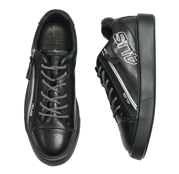 Cesare Paciotti 4US Men’s Black Leather Zip Sneaker BB9001