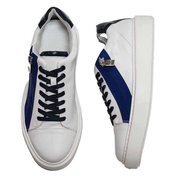 Cesare Paciotti 4US Men’s White & Navy Sneaker BB9101