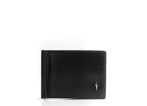 Cesare Paciotti Black Leather Men's Money Clip Wallet PC130