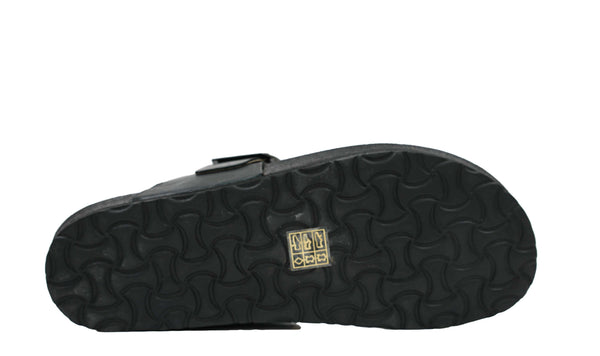 Docksteps Men's Black Leather Thong DSE105483 - 42 Last Size