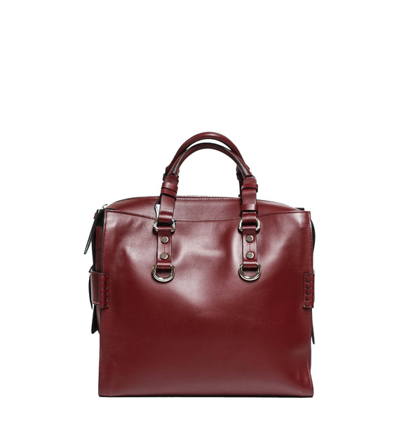 Dsquared2 Large Bordo Leather Square Handbag