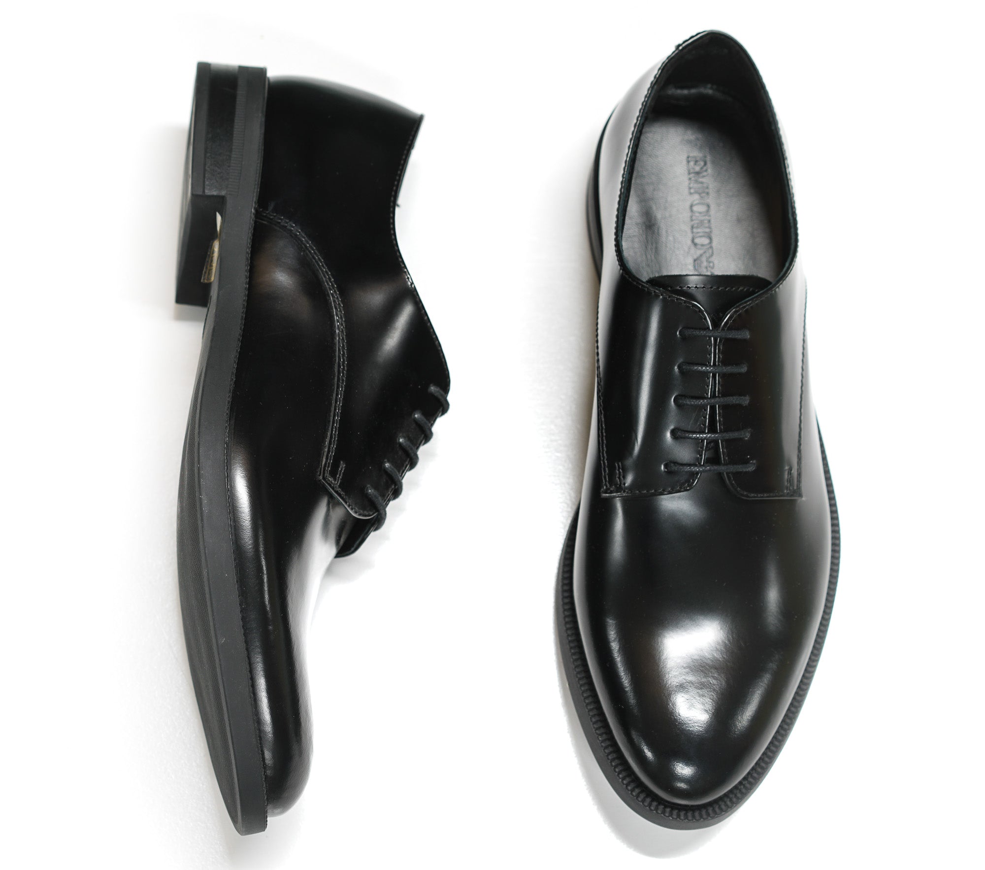 Emporio Armani Men's Black Derby Lace Up Shoes X4C510