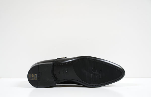 Fabi Men's Black Leather 2 Buckle Shoe 8892A