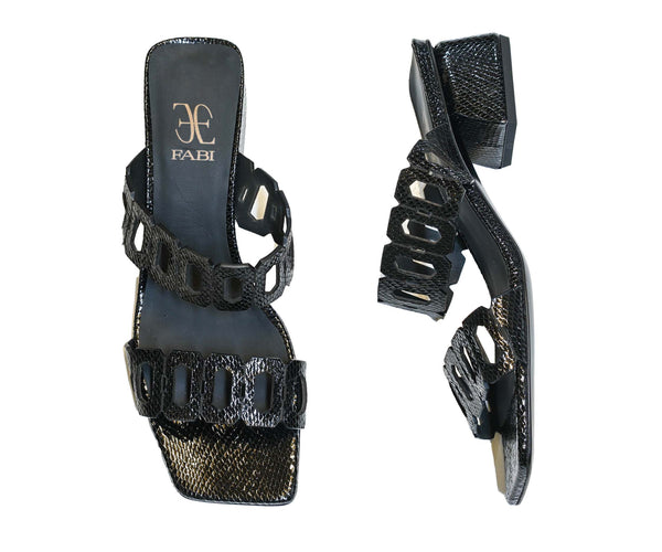 Fabi Women’s Black Leather Mini Viper Sandal FD7643