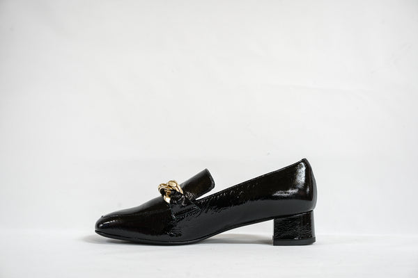 Fabio Rusconi Black Leather Chain Shoe R3864