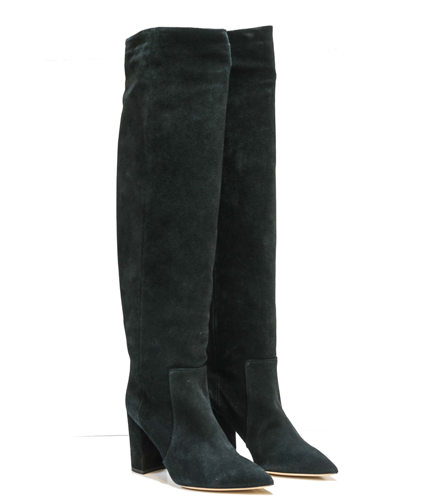 Womens long black suede on sale boots