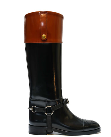 Gucci Women's Black & Tan Boots 6774670 - 38 Last Size