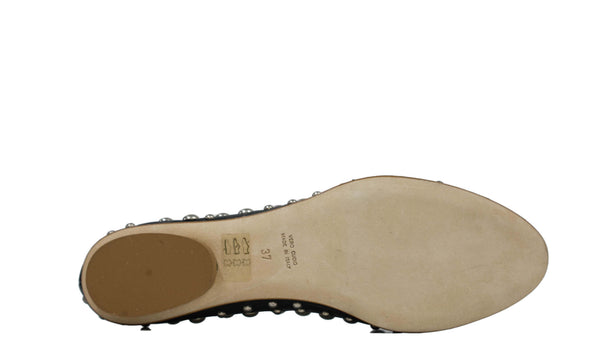 Love Bruglia Women’s Leather Black Stud Flat Shoe 6868