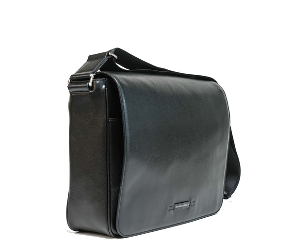 Mandarina Duck Men's Black Leather Messenger Bag