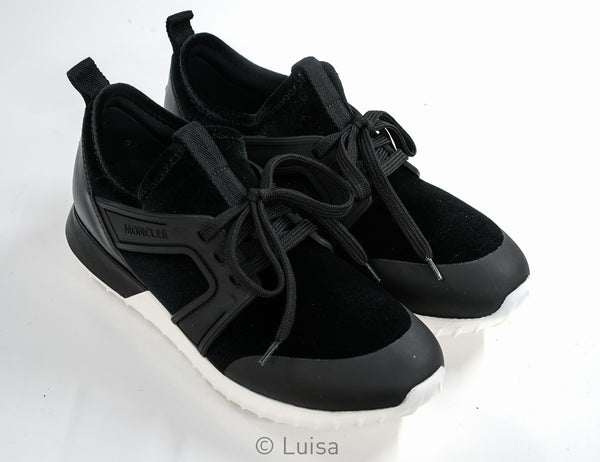 Moncler Women's Black Velvet Sneakers A202100
