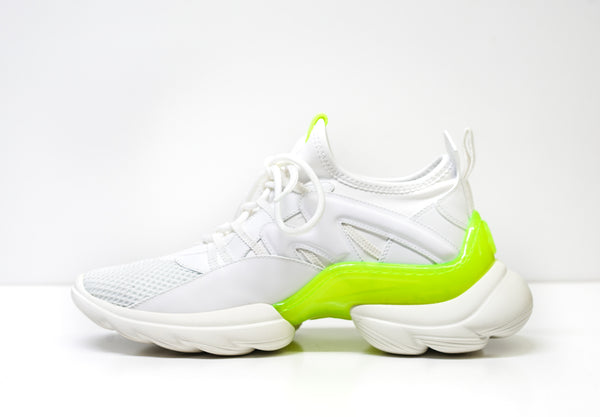 Moncler Women's White & Lime Sneaker, Style B4M70240