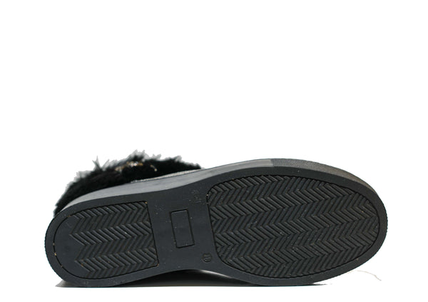 Morelli Women's Black Lace Up Glitter Boot 50522