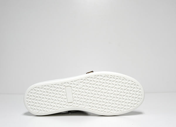 Morelli Women's White & Leopard Leather Sneaker 50749