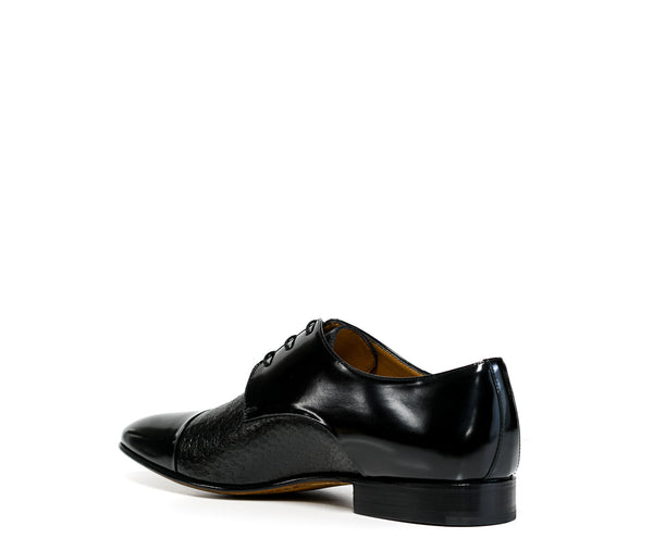 Moreschi Men's Black Leather Lace Up Shoe Nimes