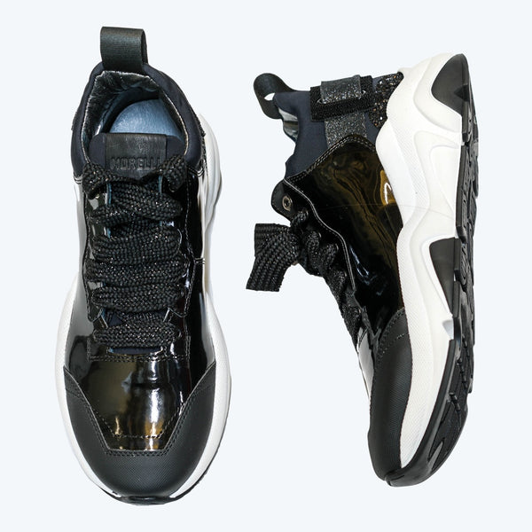 Morelli Women's Black Patent Sneaker 50518 - Size 36