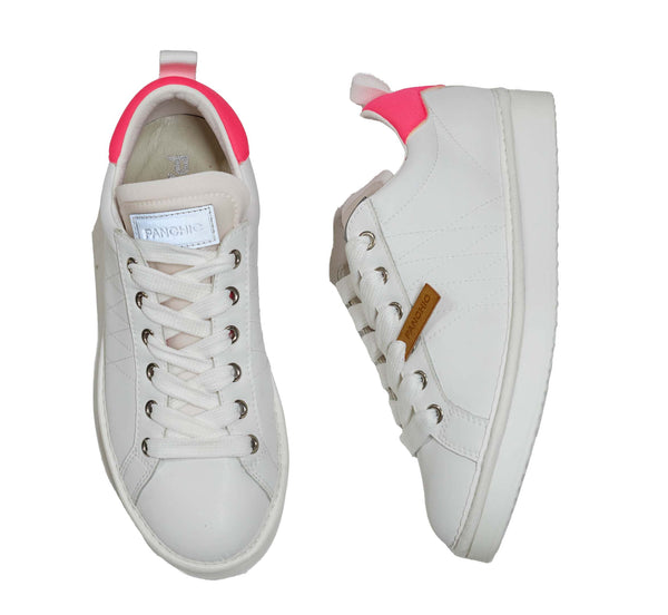 Panchic Women’s White & Fuchsia Leather Sneaker W2200