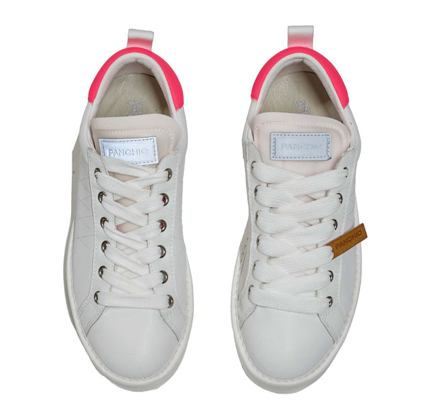 Panchic Women’s White & Fuchsia Leather Sneaker W2200