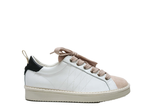 Panchic Women’s White & Rose Leather & Suede Sneaker W1600