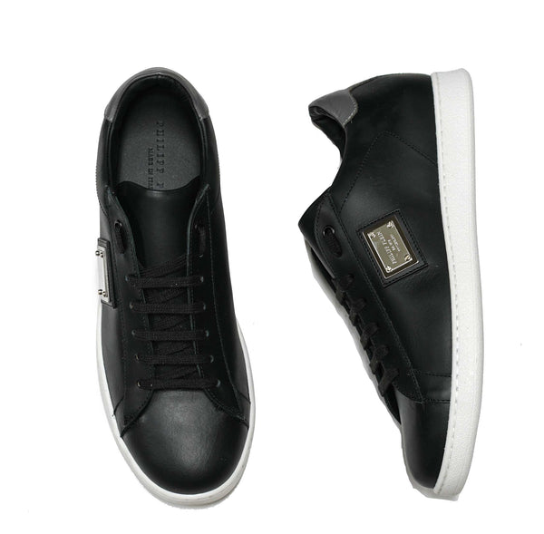Philipp Plein Men’s Black Leather Sneakers Malibu PAAS