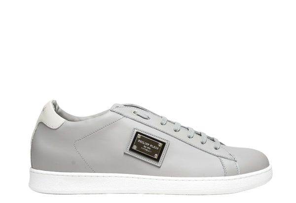 Philipp Plein Men's Grey Leather Sneakers Malibu PAAS