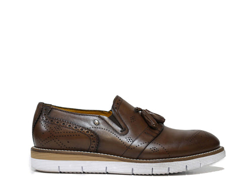 ROBERTO SERPENTINI Men's Brown Leather Toggle Slip On Shoe 11470 - 44 Last Size