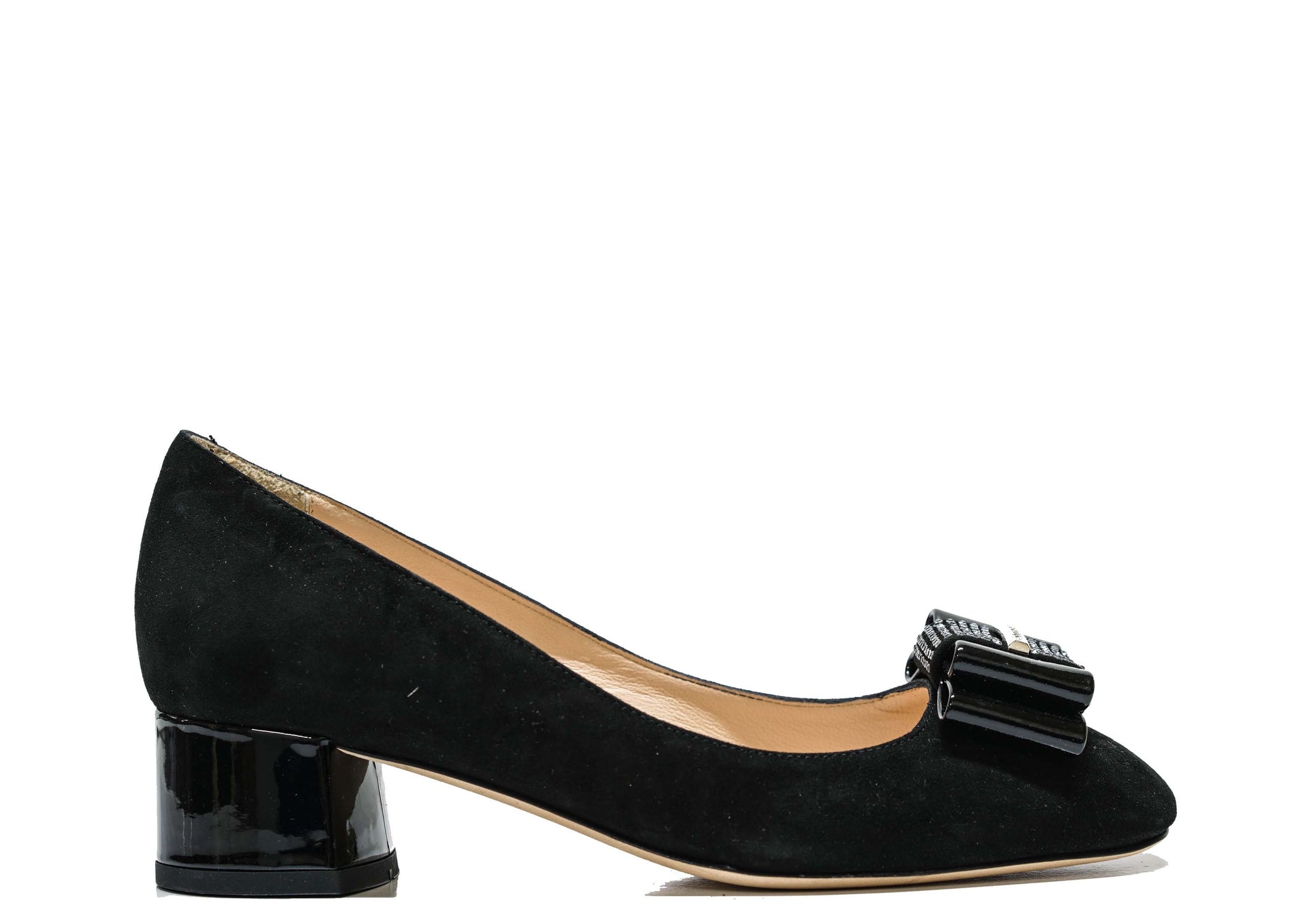 Roberto Serpentini Women's Black Suede Bow Shoe 25156