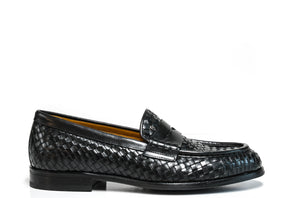 Roberto Serpentini Men's Black Woven Leather Loafer 55713 40% OFF