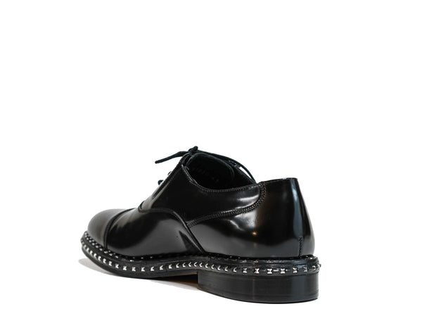 Roberto Serpentini Men’s Black Leather Stud Lace Up Shoe 57030