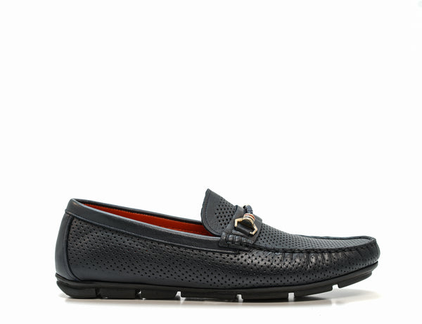 Roberto Serpentini Men's Blue Leather Rope Moccasin M2065
