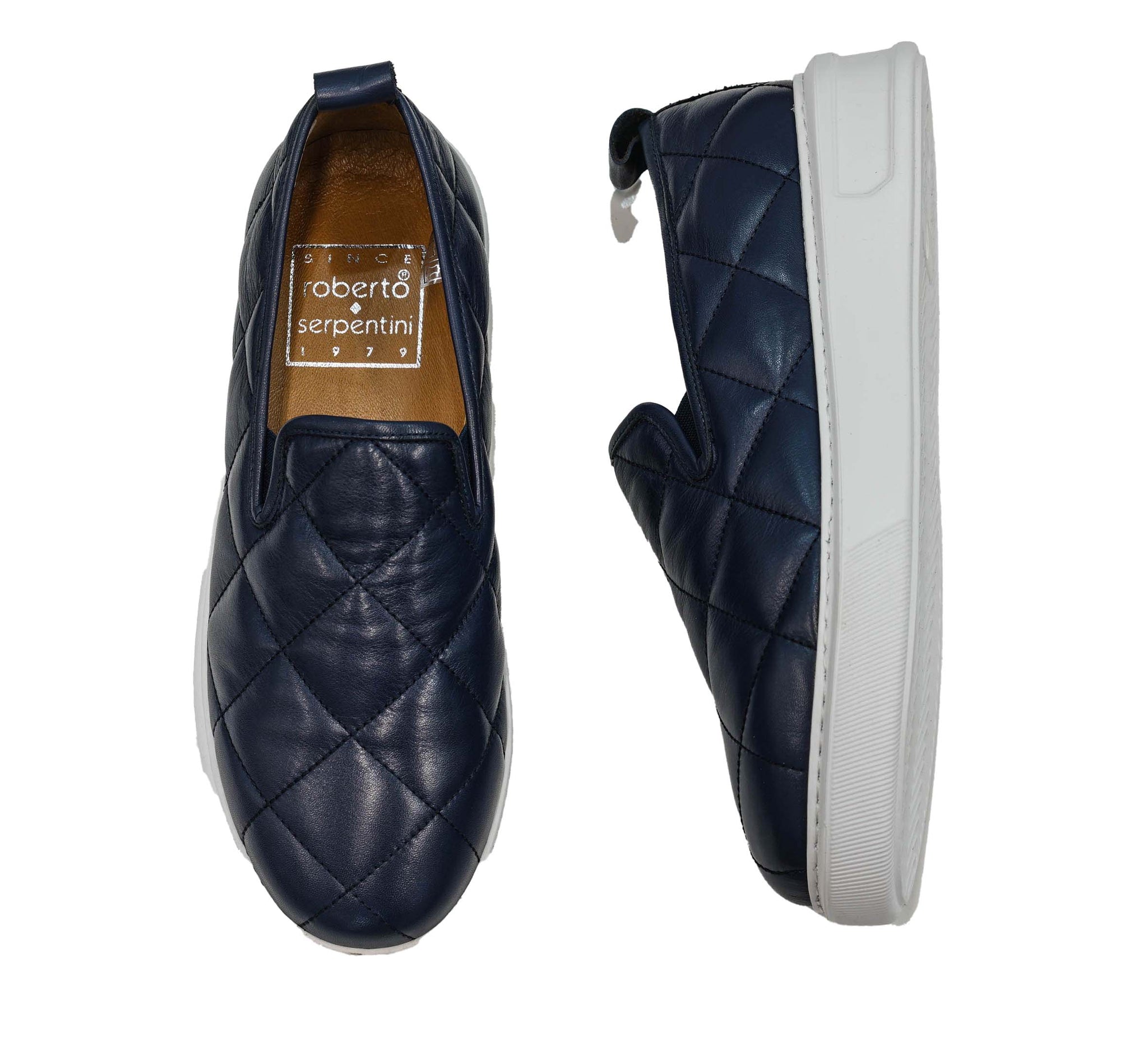 Roberto Serpentini 57130 Blue Leather Streetch Sneakers Shoes RobertoSerpentiniMen_sBlueSued  main image 2